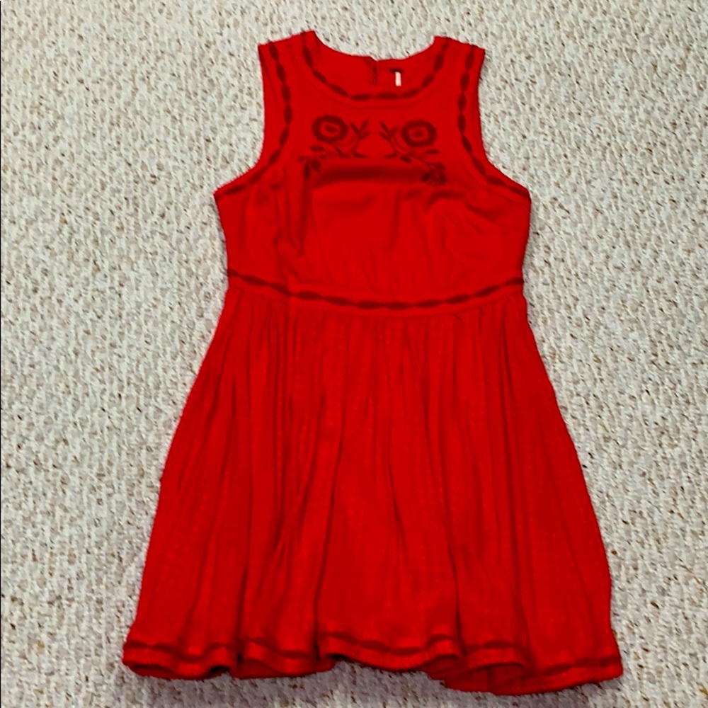Free People red dress fully lined size 0